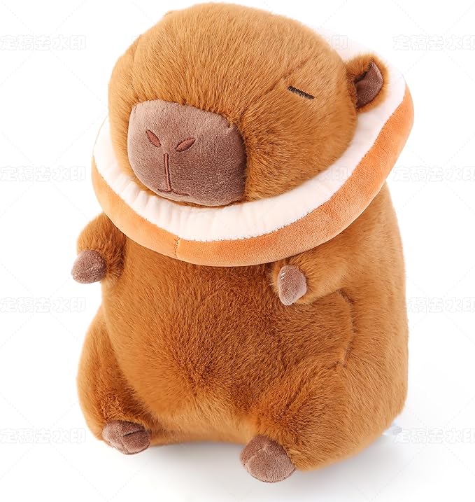 Cute Capybara Plush Toy 13.8 inch, Soft Capybara Stuffed Animal Plushies Pillow Birthday Gift for Kids