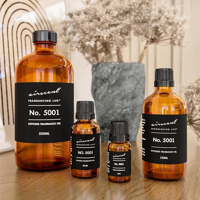 AirScent Bac. Rouge Inspired Diffuser Oil No. 5001 - Perfume Dupe - 10 mL | Premium Fragrance Oil for Ultrasonic and Waterless Diffusers and Crafting - 0.34 fl oz Glass Dropper Bottle