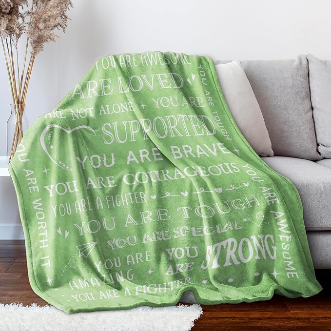 Get Well Soon Gifts for Women- Inspirational Gifts Blanket | Thinking of You Gift for Friend Sister Coworker, Feel Better After Surgery Present for Sick Women, 60'' x 50''