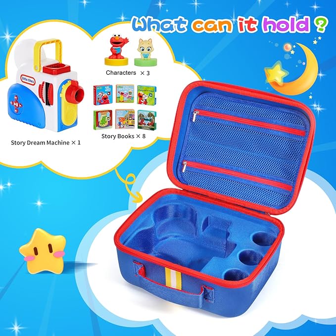 Hard Shell Case for Little Tikes Story Dream Machine Books Starter Set, Many Story Collection, Storytime/Little Golden Book Toys Storage Travel Bag (Blue, Small)