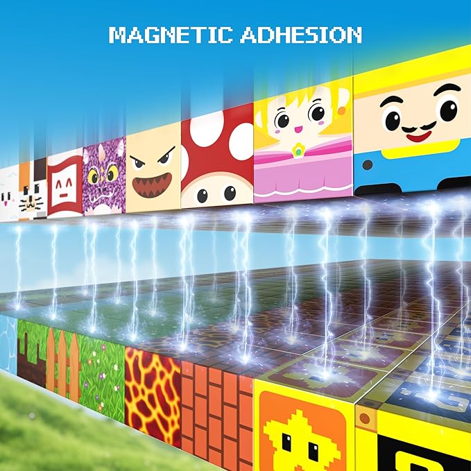 Magnetic Blocks - 150 PCS Magnets Game-Based Building Block for Ages 3,4,5,6,7,8,9,10,11 Kids Birthday Toy Sets Present, Stacking Cubes Construction Gift for Toddlers Boys & Girls, Castles and Dragon