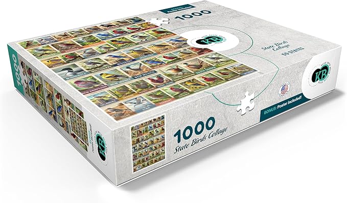 MyPuzzle State Birds Series: 50 State Birds Collage, Vol.1 - Premium 1000 Piece Jigsaw Puzzle for Adults