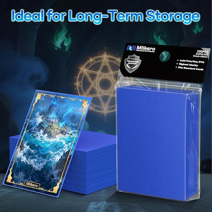 500 Count Matte Card Sleeves - Deck Protectors for MTG, Baseball, Sports & Game Cards (Matte Blue)