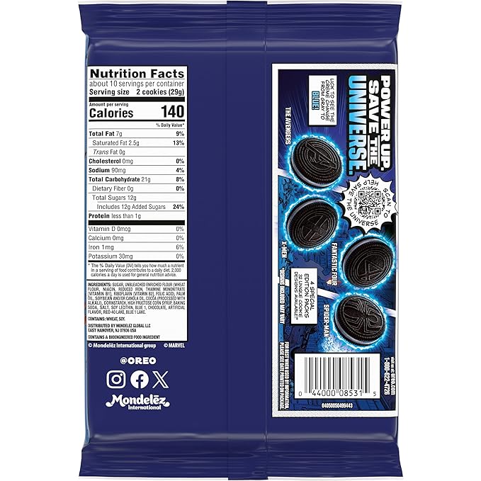 MARVEL OREO Stuf of Legends Chocolate Sandwich Cookies, Special Edition, 10.68 oz (Pack of 2)