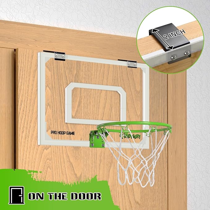 AOKESI Mini Portable Basketball Hoop Indoor Glow in The Dark, Over The Door Basketball Net Goal for Room Outdoor Play Game Toys Gift for Adult Kids Boys 5 6 7 8 9 10