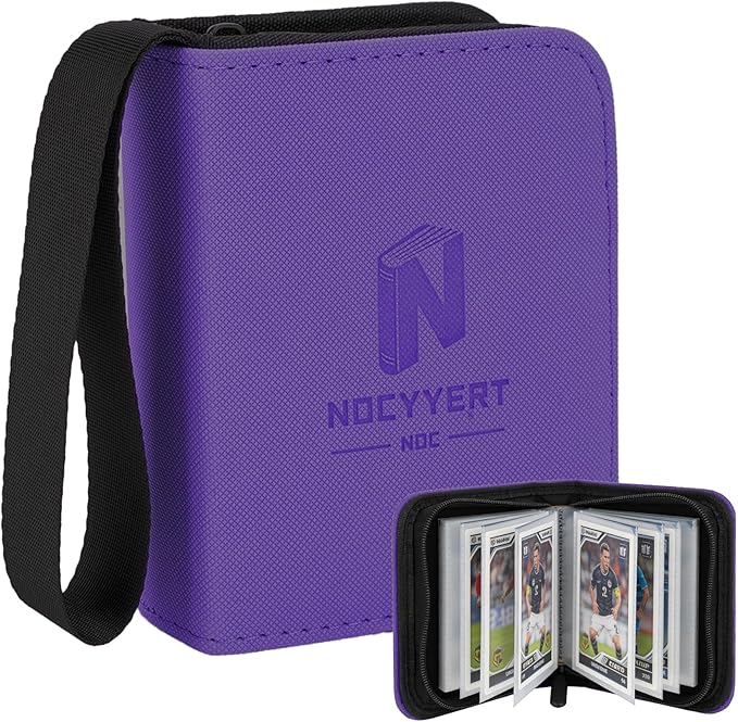 Trading Card Binder, Mini 1-Pocket Trading Card Binder with 20 Pages, Portable Card Album Holds 40 Cards for TCG, MTG, Sports Cards & Game Cards etc(Purple)
