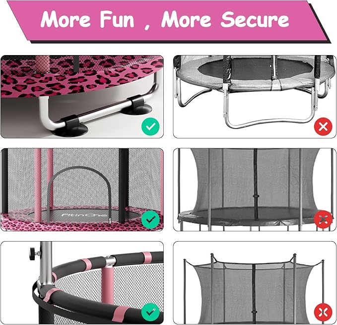 55" Toddler Mini Trampoline for Kids, Indoor Outdoor Toys with Swing, 440lbs Baby Kids Trampoline, Gymnastics Bar, Birthday Gifts for Boy Girl Age 1-8