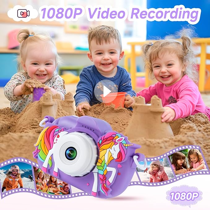 Kids Digital Camera for Girls Ages 3-12, Toddler Camera 1080P HD with 32GB SD Card, Birthday Toys and Gifts for 4 Year Old Girls