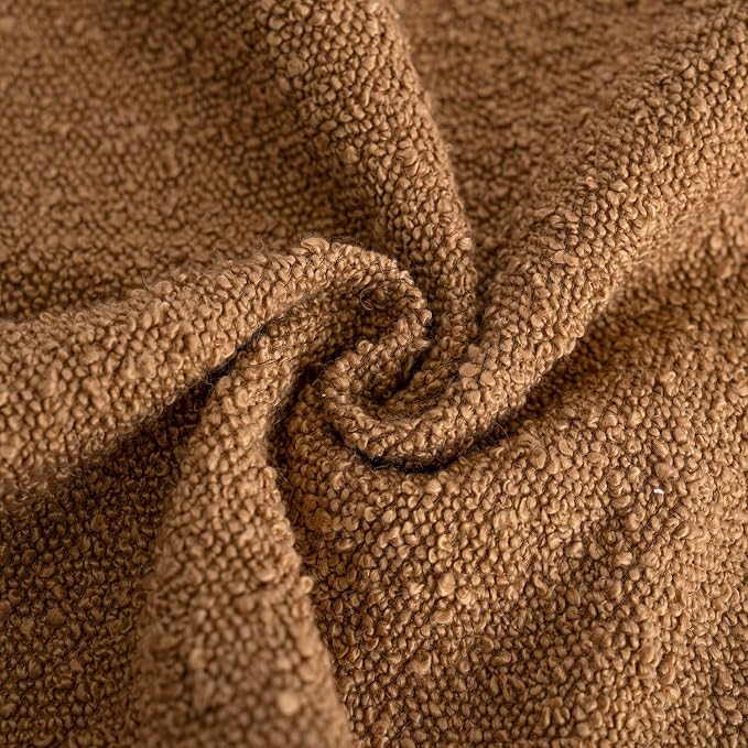 Foindtower Set of 2, Decorative Textured Boucle Throw Pillow Covers Accent Solid Pillow Cases Neutral Soft Couch Cushion Case for Chair Sofa Bedroom Living Room Home Decor 26 x 26 Inch Rust Tobacco