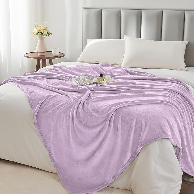 BEDELITE Fleece Blanket Soft Plush King Size Bed Blanket Lilac 108"x90" | Ultra Soft Fleece, Plush Microfiber, Lightweight Warmth, All Season Comfort, Fade Resistant, Machine Washable