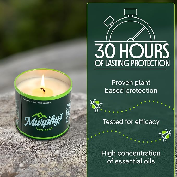 Murphy's Naturals Mini Mosquito Bug Repellent Candles for Outdoor Patio, Citronella & Essential Oils, 14-Hour Burn Time Each, 3.5 oz, 9-Pack