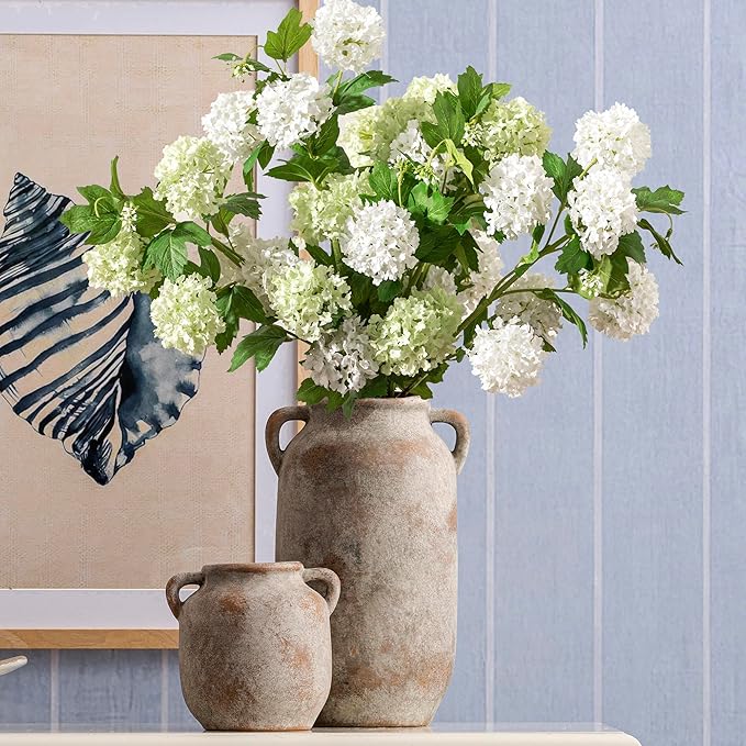 Vanselia Ceramic Flower Vase Home Table Decor Living Room Farmhouse 12 in | Large Tall White Rustic Decorative Flowers Vases Plant Modern Decoration for Kitchen Shelf Coffee Dining Centerpieces Desk