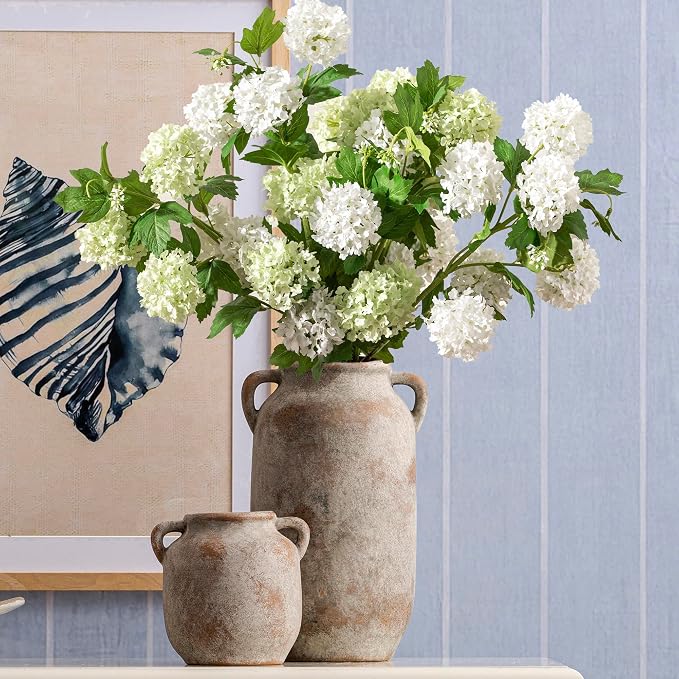 Vanselia Ceramic Flower Vase Home Table Decor Living Room Farmhouse 6 in | Small Rustic Decorative Flowers Vases Plant Modern Decoration for Kitchen Shelf Coffee Dining Centerpieces Desk