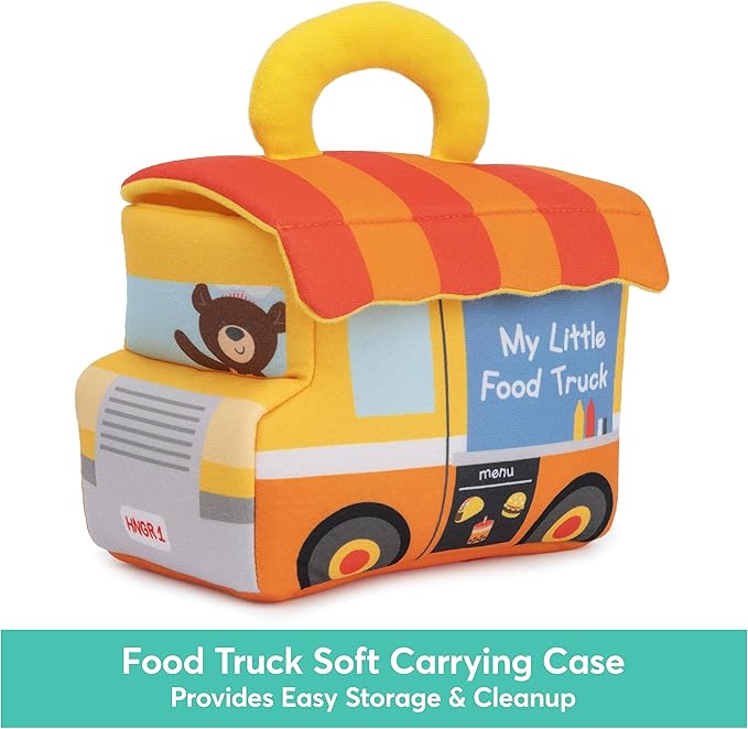 Baby GUND Play Soft Collection, My Little Food Truck 5-Piece Plush Playset with Rattle, Squeaker and Crinkle Sound Toys, Sensory Toy for Babies, 7.5”