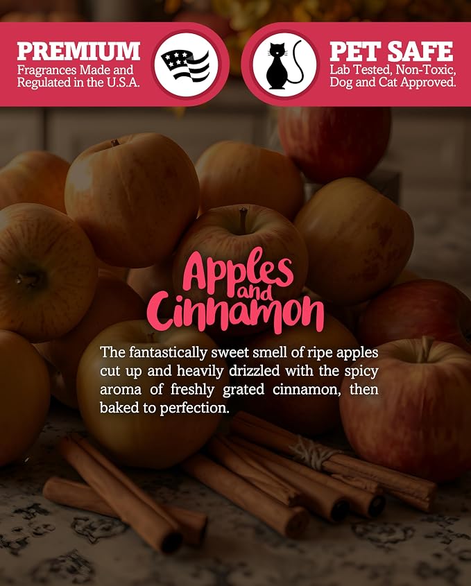 Shortie's Candle Company Apples & Cinnamon Premium Wax Melts 4 Pack - 12 Oz., Strong & Long Lasting, Non-Toxic - Made with Essential & Natural Oils - Formula 117