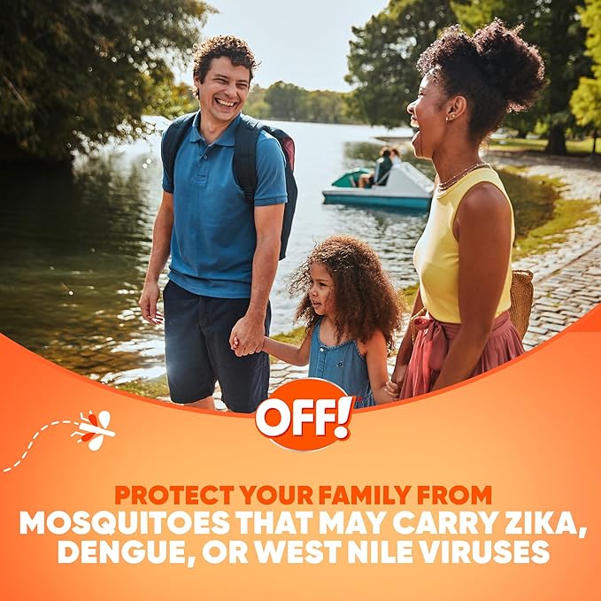 OFF! Family Care Mosquito & Tick Repellent Spritz, Bug Spray Containing 7% DEET, Unscented with Aloe Vera, 9 Oz