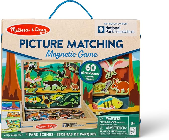 Melissa & Doug National Parks Wooden Picture Matching Magnetic Game Kids Animal Magnets Activity for Boys and Girls Ages 3+ - FSC-Certified Materials