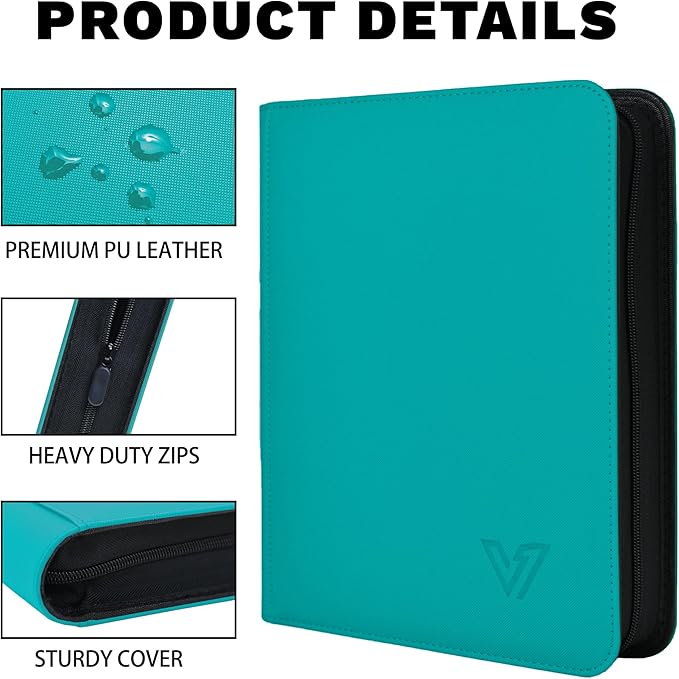 Toploader Binder 4 Pocket,Holds 128 Top Loaders,Top Loader Binder 4 Pocket for 3" x 4"Rigid Cards,Double Sided Card Binder Abulm in 3"x4"Toploaders for Trading Cards