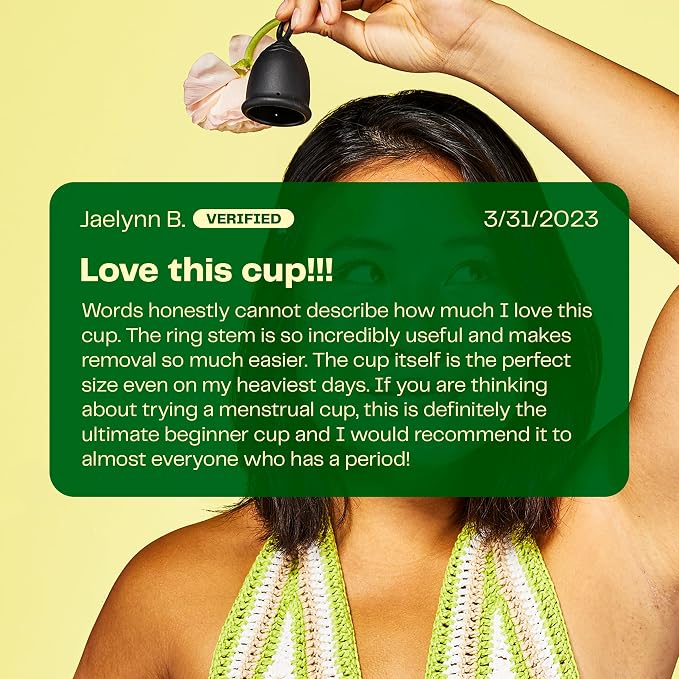Viv for Your V Small Premium Menstrual Cups, Ring Stem for Easy Removal, Soft Tampon Alternative for Active Lifestyle, Comfortable 12 Hour Wear, Medical-Grade Silicone Reusable Period Cup