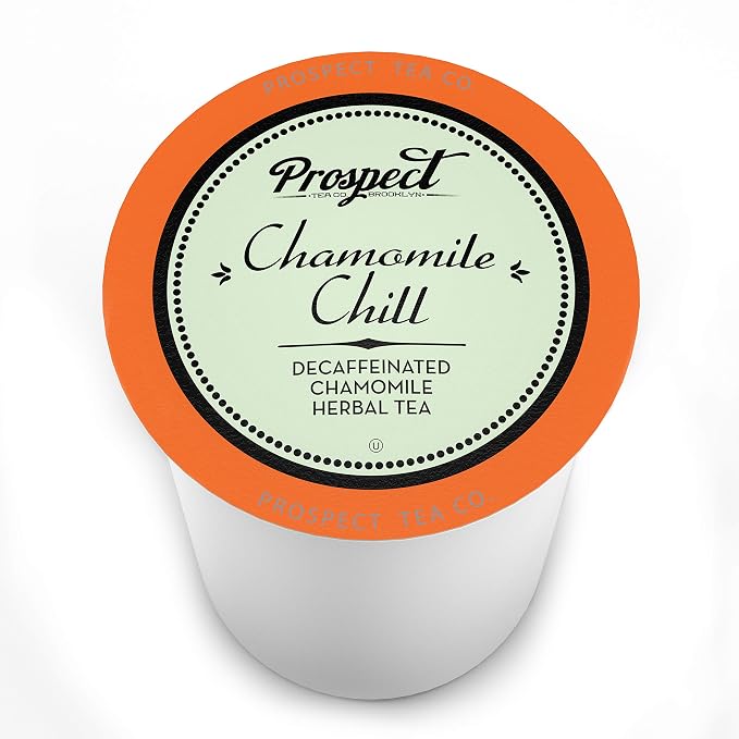 Prospect Tea Co. Decaffeinated Chamomile Chill Herbal Tea Pods Compatible with K Cup Brewers Including 2.0, 40 Count