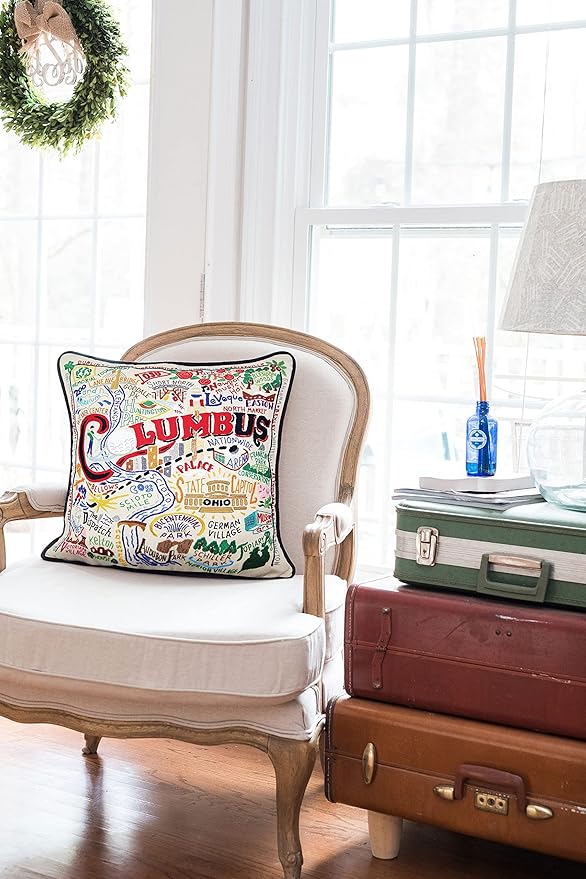 Catstudio Columbus Embroidered Decorative Throw Pillow