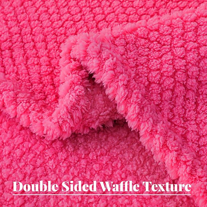 Whale Flotilla Soft Fleece King Size Bed Blanket, Hot Pink | 90x104 Inch, Suitable for Bed, Fluffy Fuzzy Jacquard Blankets for All Season, Lightweight and Cozy