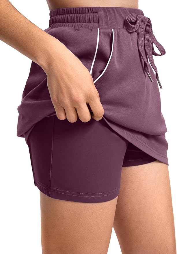 Womens 2 Piece Skirt Sets Summer Sleeveless Travel Outfit | Color Block Tennis Skort Sets, Built-In Shorts with Pockets, Aiportl Vacation Athletic Matching Sets
