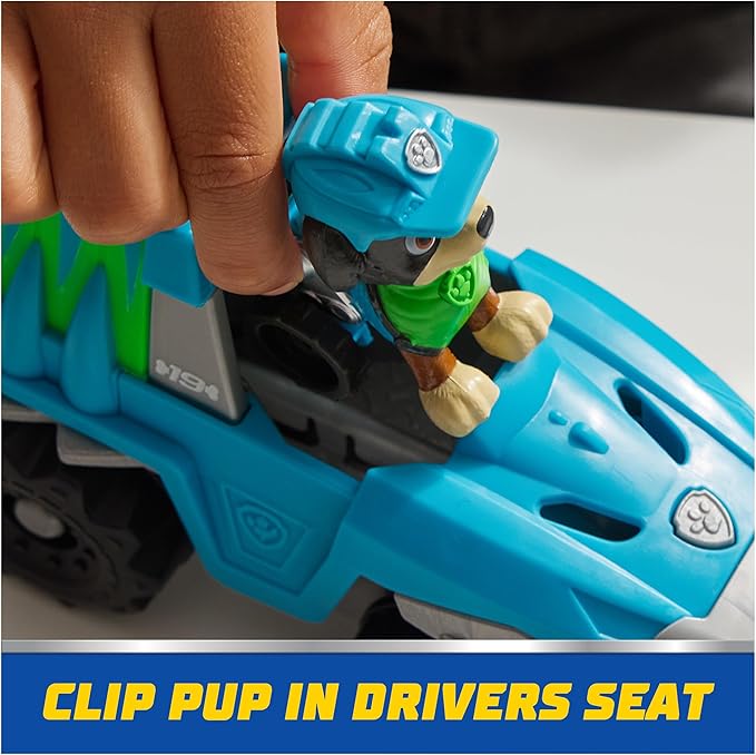Paw Patrol, Rex’s Dinosaur Rescue Vehicle, Toy Truck with Collectible Action Figure, Sustainably Minded Kids Toys for Boys & Girls Ages 3 and Up
