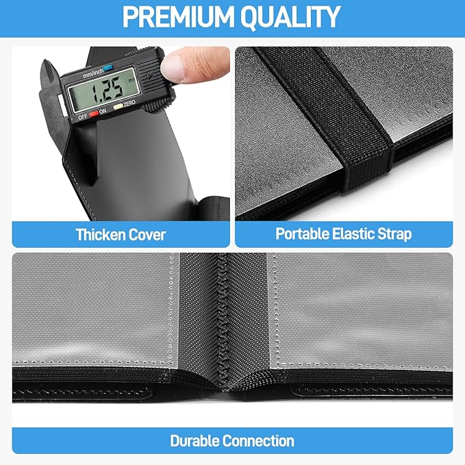 Card Binder, Upgraded 4 Pockets Trading Card Collection Binder for Cards, 160 Pockets Mini Card Book Holder Album - Black