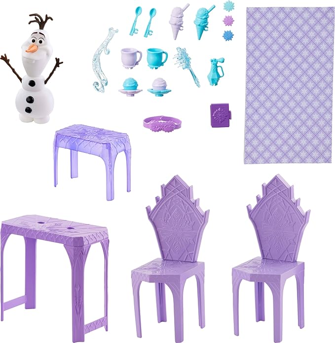 Mattel Disney Frozen Elsa Ice Castle Playset with Olaf Figure, 5 Play Areas & 21 Accessories, 2.5+ Ft Tall Elsa’s Frozen Ice Palace, Inspired by Movies