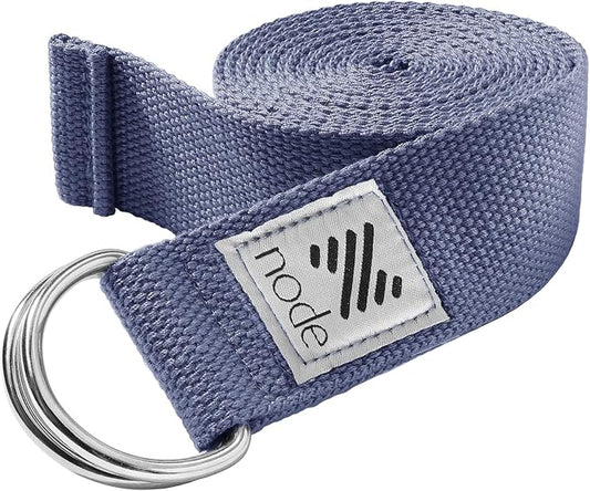 7-1/2' Yoga Strap for Stretching, Woven Cotton Blend Yoga Strap with Adjustable D-Ring Buckle for Exercise, Therapy and Fitness