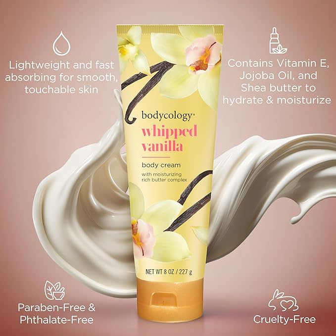 Bodycology Shea Butter Body Cream, Whipped Vanilla, 8 oz