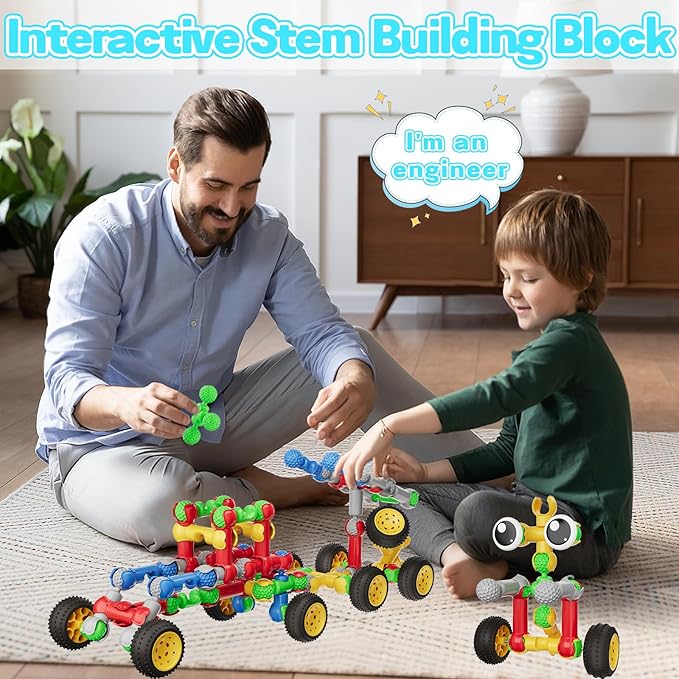 STEM Building Toys for 3 4 5 6 7 8+ Year Old Boys Girls Birthday Gifts 130 PCS Preschool Educational Toys Building Blocks for Kids Age 3-5 4-6 6-8 Stem Kits Activities Creative Games
