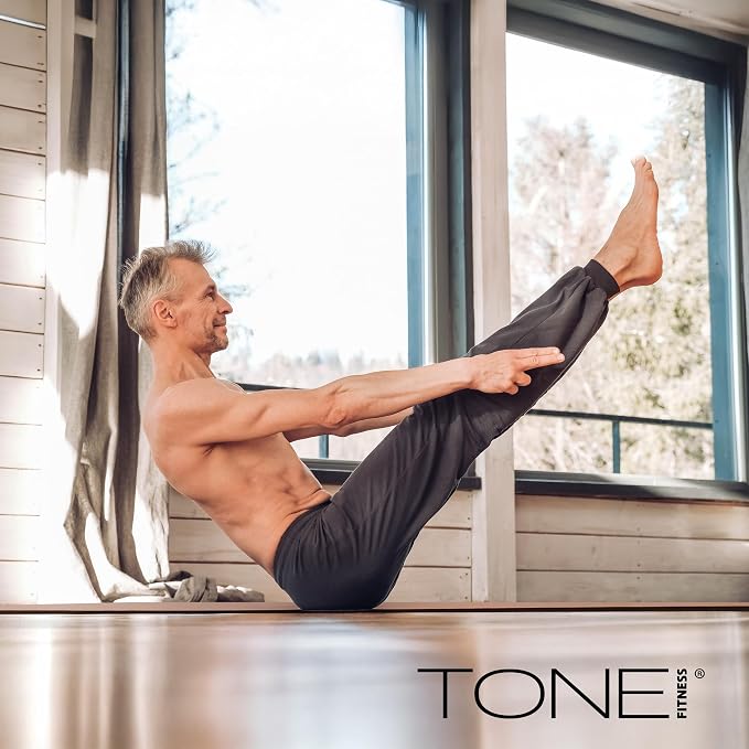 TONE Fitness Hanging Yoga Mat, Pilates Mat, Exercise Mat for Home Workouts with Carry Strap | V Pattern | Multiple Colors