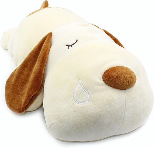 Very Soft Dog Big Hugging Pillow Plush Puppy Stuffed Animals Brown 23.5" Toys for Adults Kids Pets