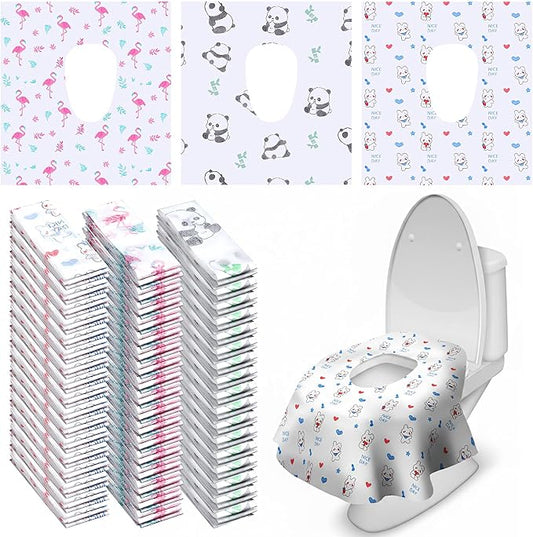 Dunzoom 400 Pack Disposable Toilet Seat Covers Waterproof for Campers & Adults, Individually Wrapped for Public Restroom, Travel, Airplane, Trip, Camping & Hiking