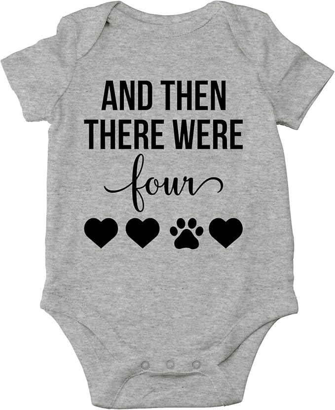 AW Fashions And Then There Were Four Baby Bodysuit Cute Newborn Boy Outfit Funny Baby Romper Girl Clothes