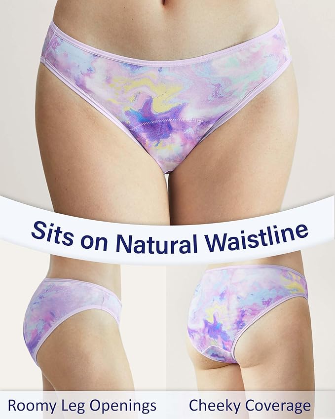 Neione Period Underwear Menstrual Panties Comfortable Modal Bikini Cheeky Briefs for Women Girls