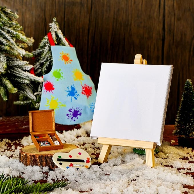Meooeck 6 Pieces Christmas Accessories Set Including 2 Holiday Clothes Outfit, and 4 Novelty Toy Accessories for Kid(Painting)