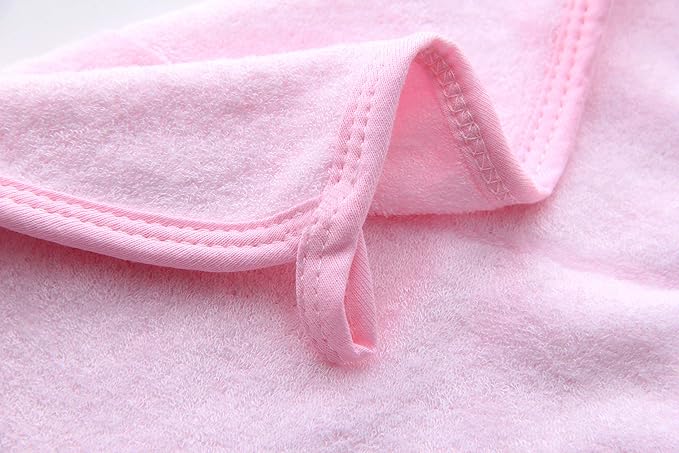 HIPHOP PANDA Baby Washcloths, Rayon Made from Bamboo - 2 Layer Ultra Soft Absorbent Newborn Bath Face Towel - Reusable Baby Wipes for Delicate Skin - Pink, 6 Pack
