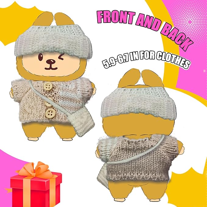 Fits 5.9-6.7 in for Clothes Doll Accessories Suit (NO Doll) Stylish Cute Clothes for Dress up Unique Style Universal Trendy Toy (P03)