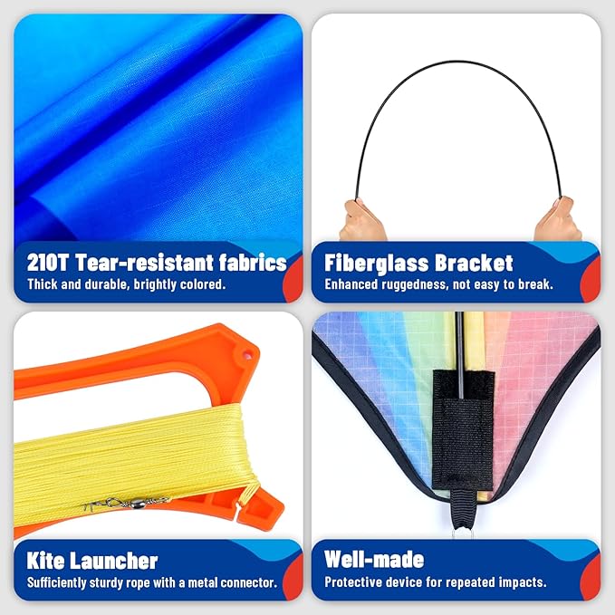 SGftre Complete Kite with Handle, Line & Accessories,Easy to Fly for Kids & Adults, Perfect for Beach, Park, Family Outdoor Activities