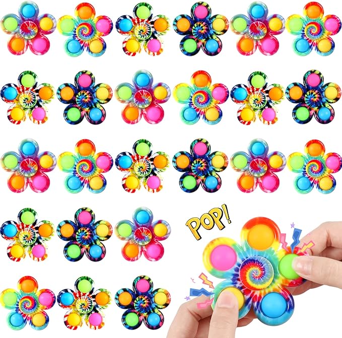 Gigilli 48 Pack Party Favors Fidget Spinners for Kids 4-8 8-12, Goodie Bags Stuffers for Kids 3-5, Pop Mini Fidget Toys Bulk Classroom Prizes, Toddler Birthday Party Gifts, Anxiety Autism Toy