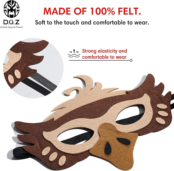 D.Q.Z Bird-Wings-Costume for Kids Dress Up, Felt Feathered Owl Parrot Chicken Animal Role Play Costume, Gift for Girl Boys