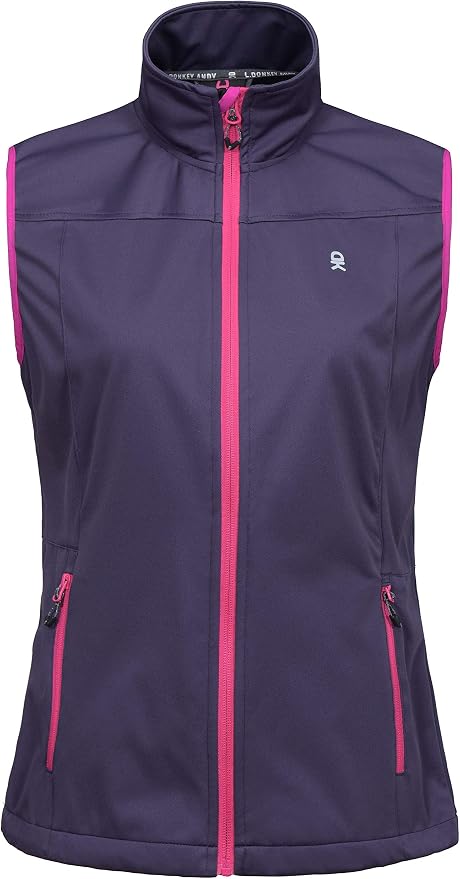 Little Donkey Andy Women's Lightweight Softshell Vest, Windproof Sleeveless Jacket for Running Hiking Travel