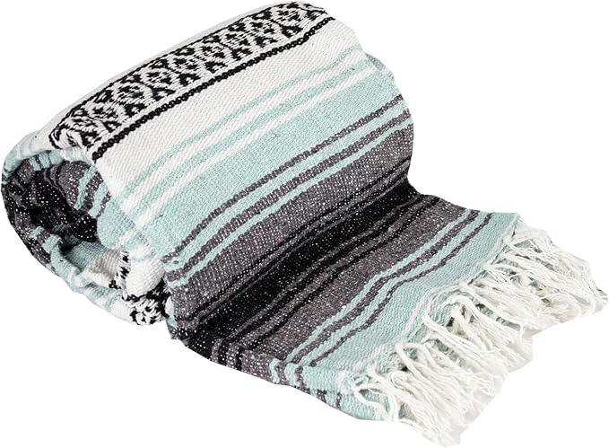 Canyon Creek Authentic Mexican Yoga Falsa Blanket (Sea Green)