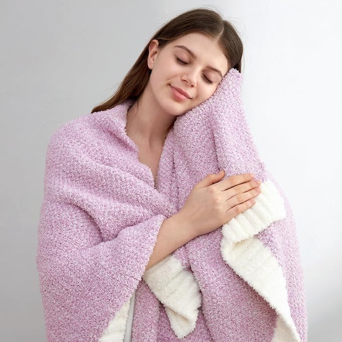 Snuggle Sac Bedding Blanket Light Purple Twin Size, Super Soft Warm Cozy Blankets for Bed, Living Room, Luxurious Microfiber Blanket Dupes, Heather Lilac, 60x80 inches
