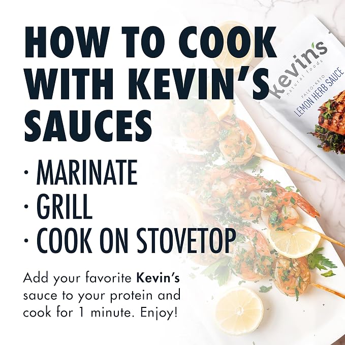Kevin's Natural Foods Lemon Herb Simmer Sauce, 3 Pack | Paleo Stir-Fry Sauce, Gluten Free, No Preservatives, Non-GMO