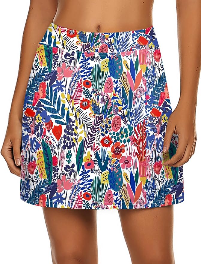 Ekouaer Women's Active Performance Skort Lightweight Skirt for Golf Tennis | Built-in Shorts, A Line, High Waisted, Tummy Control, Pickleball, Running, Workout, Sports, Skorts for Woman