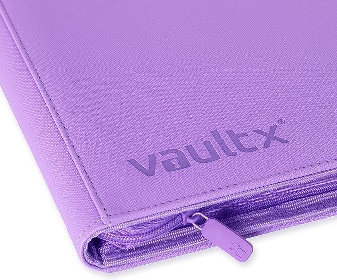 Vault X 9 Pocket Zip Binder, 360 Cards, Exo-Tec Material, 20 Side-Loading Pages (Purple)